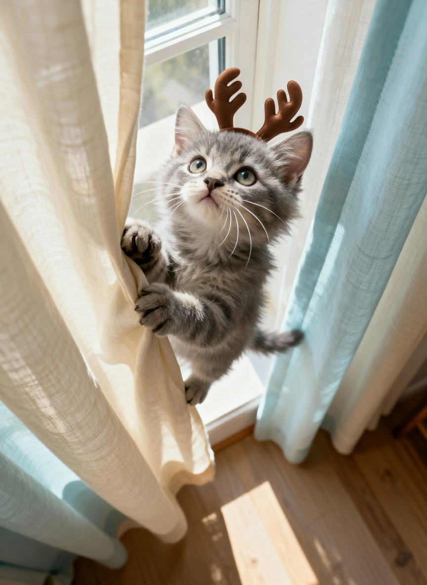 Realistic style with reindeer antlers