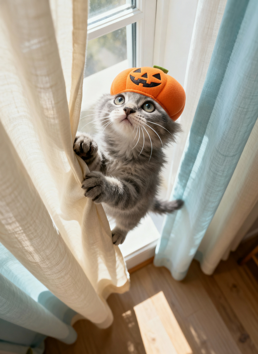Pumpkin Hat - Orange pumpkin hat with jack-o-lantern face