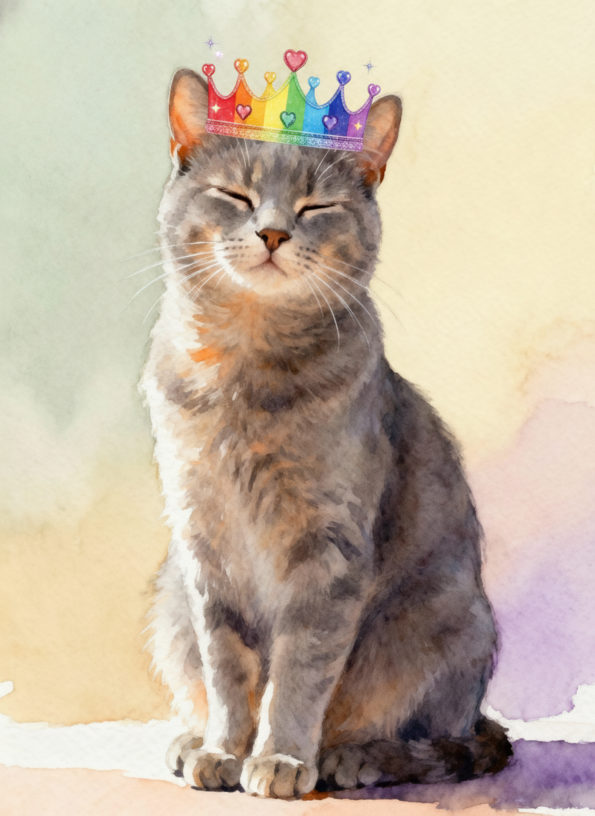 Pride Crown - Crown with rainbow colors and hearts