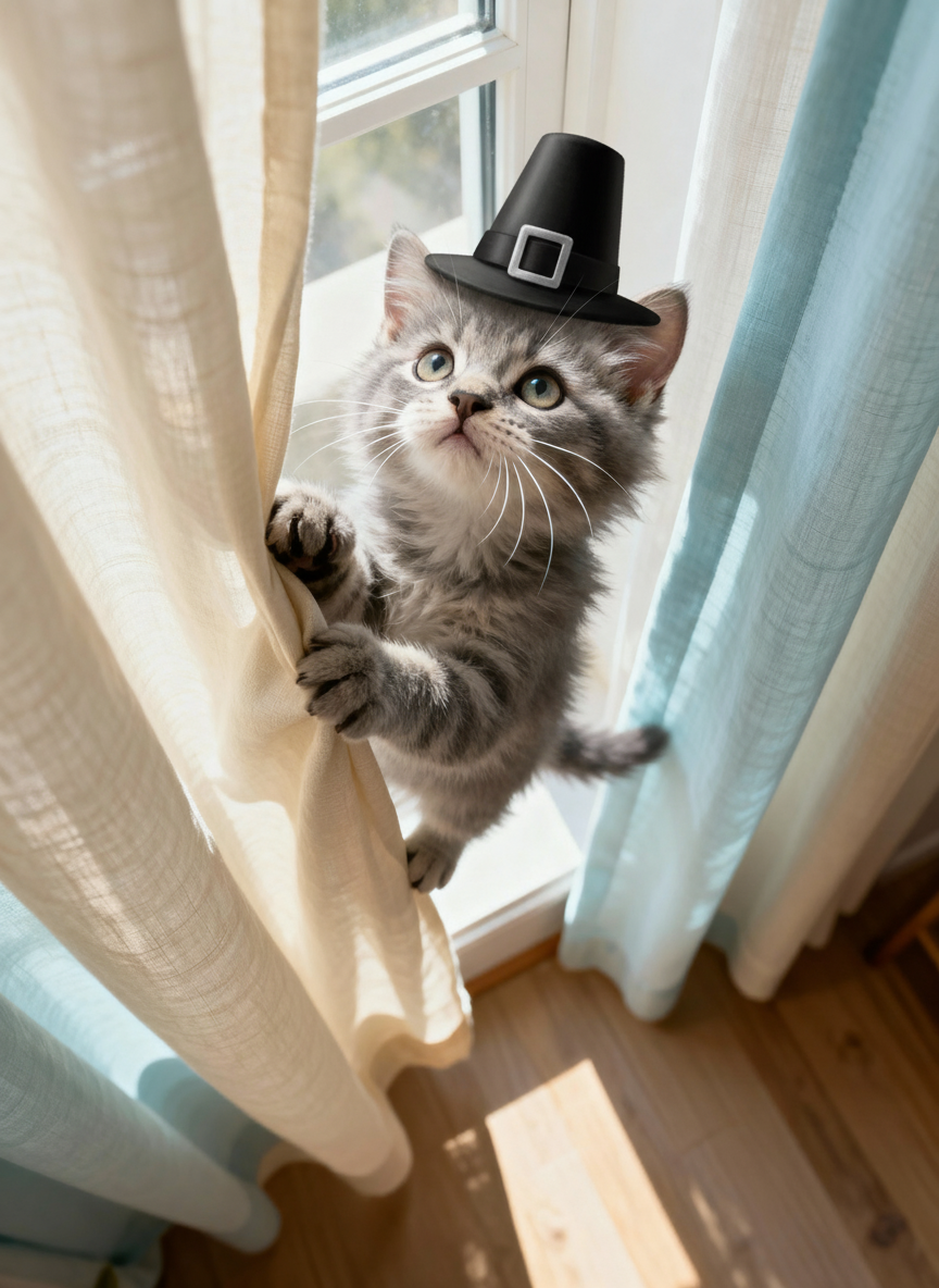 Pilgrim Hat - Traditional black pilgrim hat with buckle