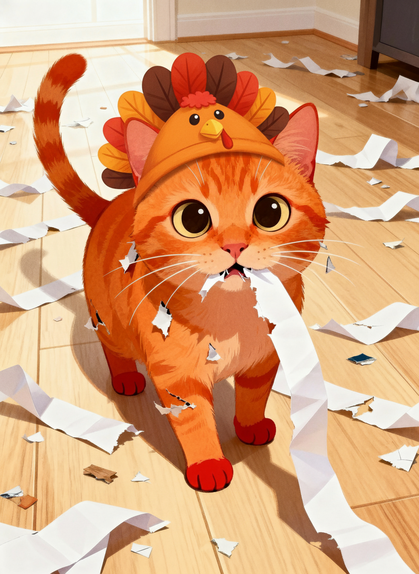 Turkey Hat - Turkey hat with colorful tail feathers